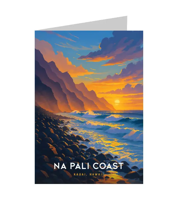 Greeting Card "Na Pali Coast, Kauai" Hawaii Travel Art 1