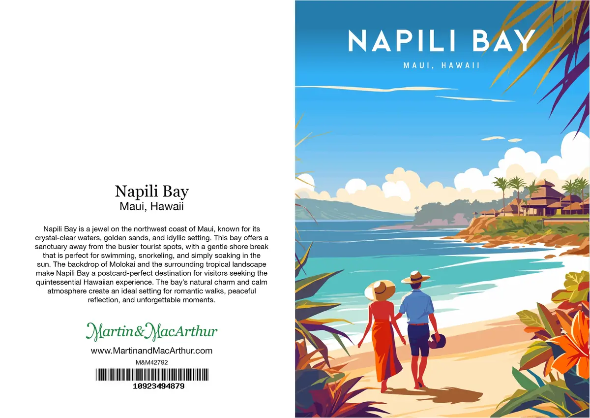 Greeting Card "Napili Bay, Maui" Hawaii Travel Art 2