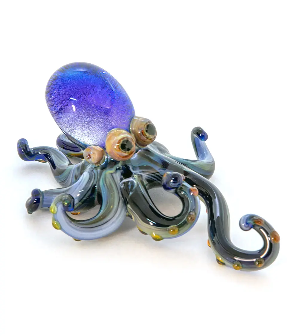 Glass Sculpture "Large Octopus" By Luke Olsen 2