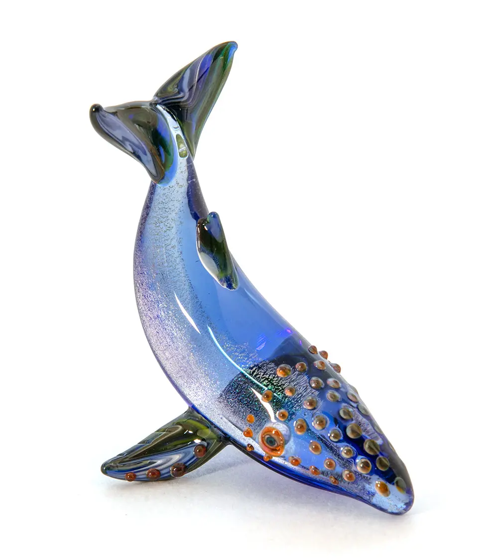 Glass Sculpture "Small Whale" By Luke Olsen 1