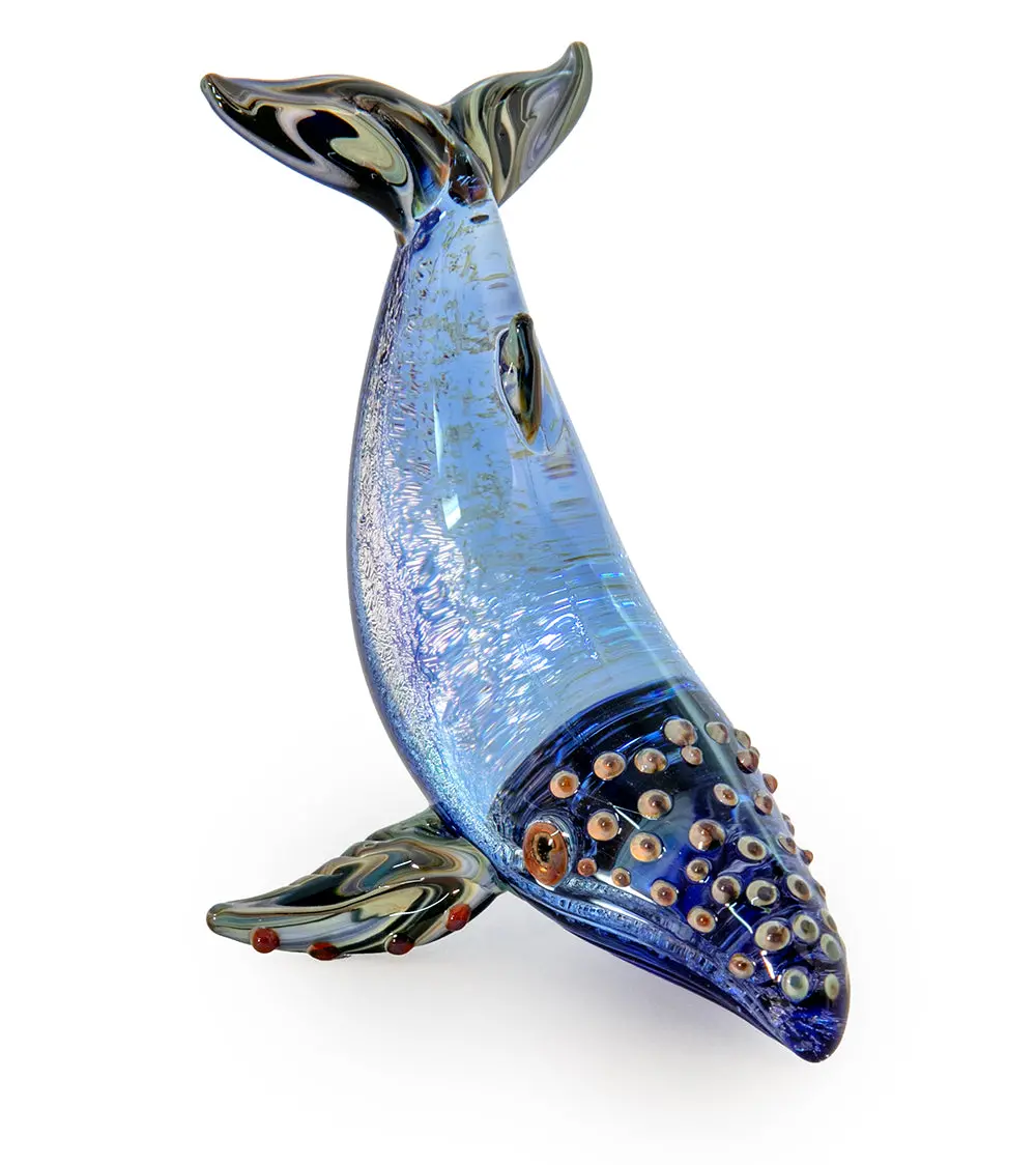 Glass Sculpture "Small Whale" By Luke Olsen 2