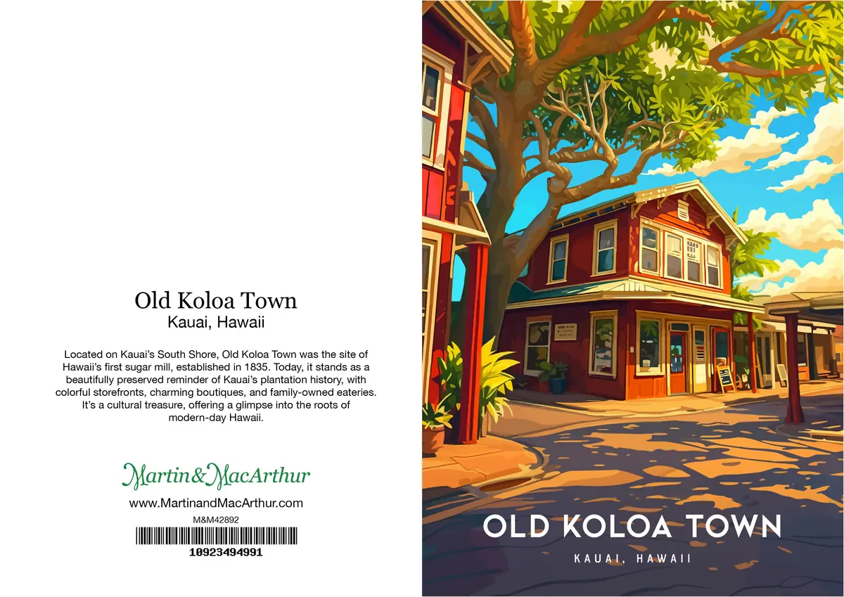 Greeting Card "Old Koloa Town, Kauai" Hawaii Travel Art 2