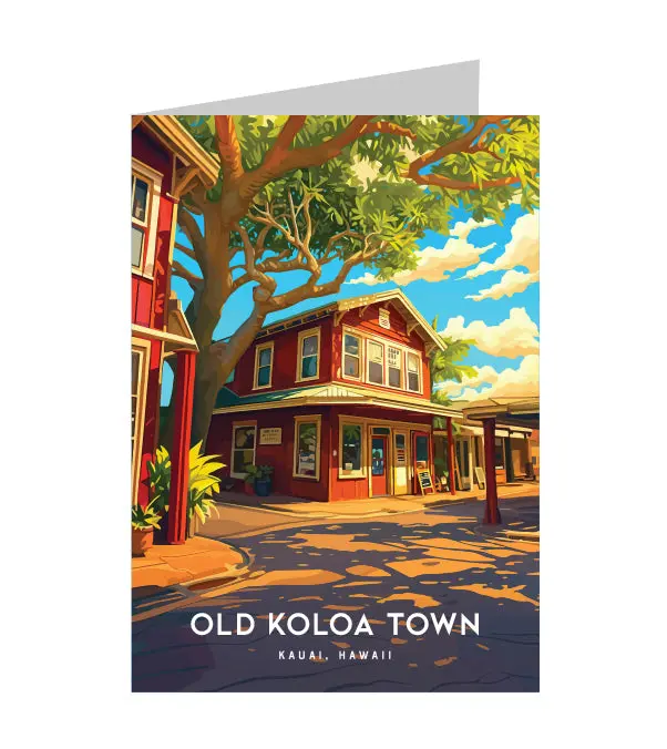 Greeting Card "Old Koloa Town, Kauai" Hawaii Travel Art 1
