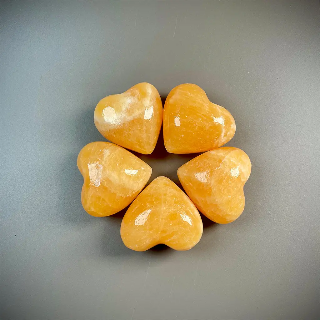 Orange Calcite Heart 5Cms 1