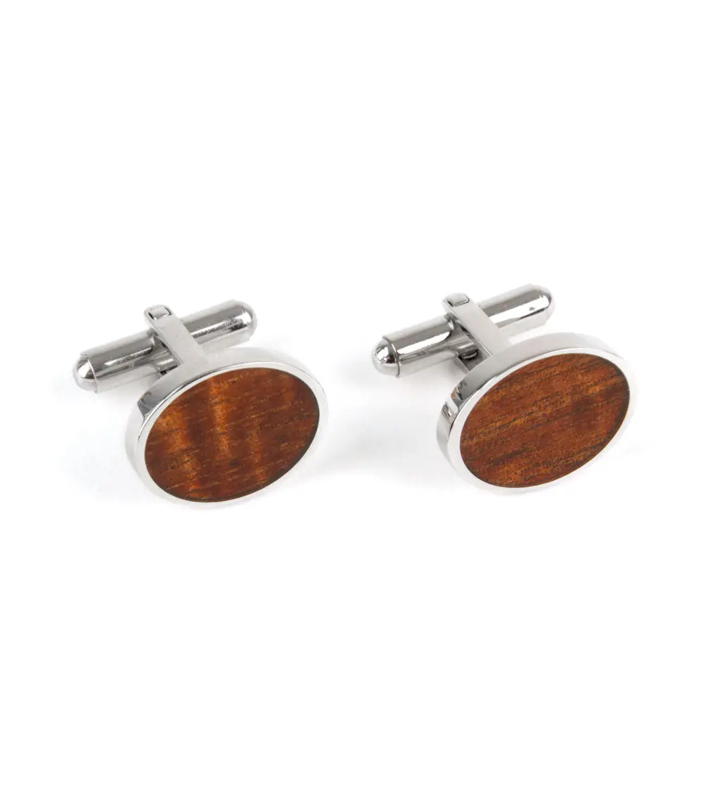 Koa Cuff Links - Oval 1