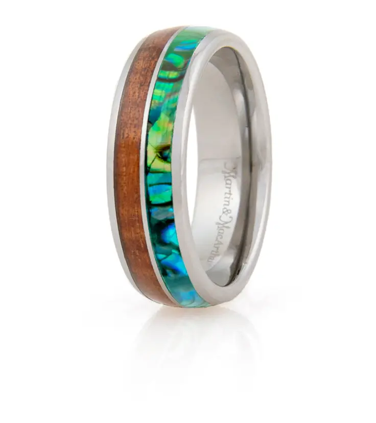 Koa Eternity Ring - Pau'a Stripe 1