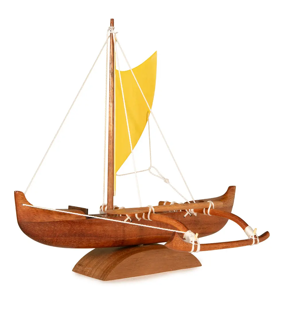 Koa 9”L Canoe “Mini Fishing With Sail” By Francis Pimmel 2
