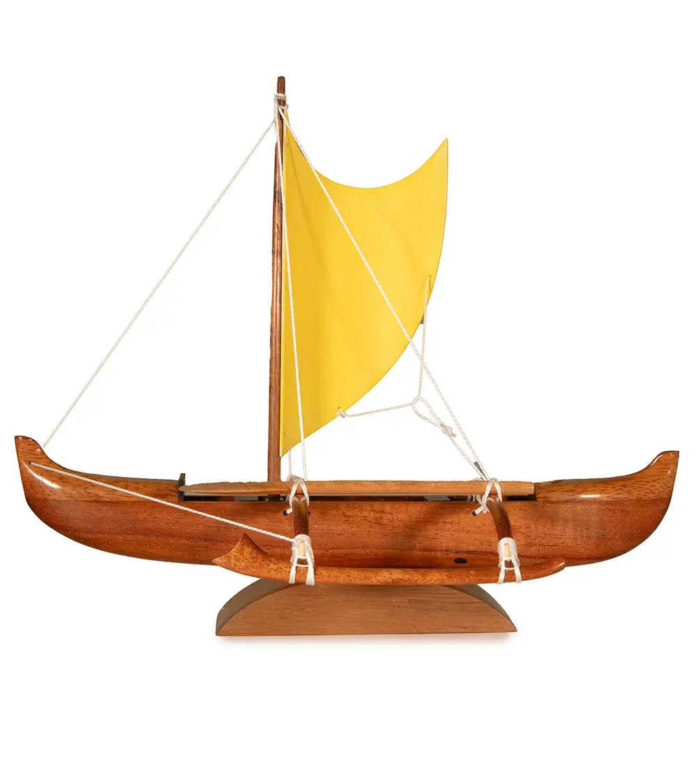 Koa 9”L Canoe “Mini Fishing With Sail” By Francis Pimmel 1
