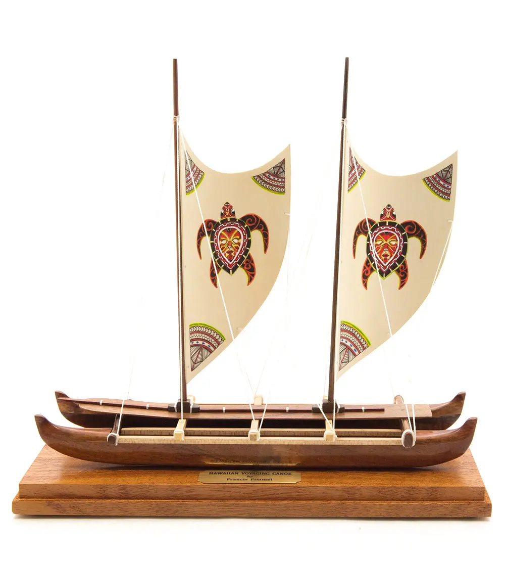Koa 11.5”L Canoe "Hawaiian Voyage Canoe - Honu" By Francis Pimmel 1