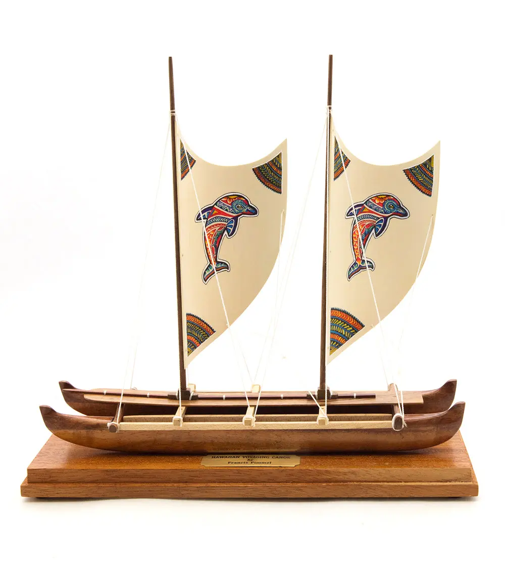 Koa 11.5”L Canoe "Hawaiian Voyage Canoe - Dolphin" By Francis Pimmel 1