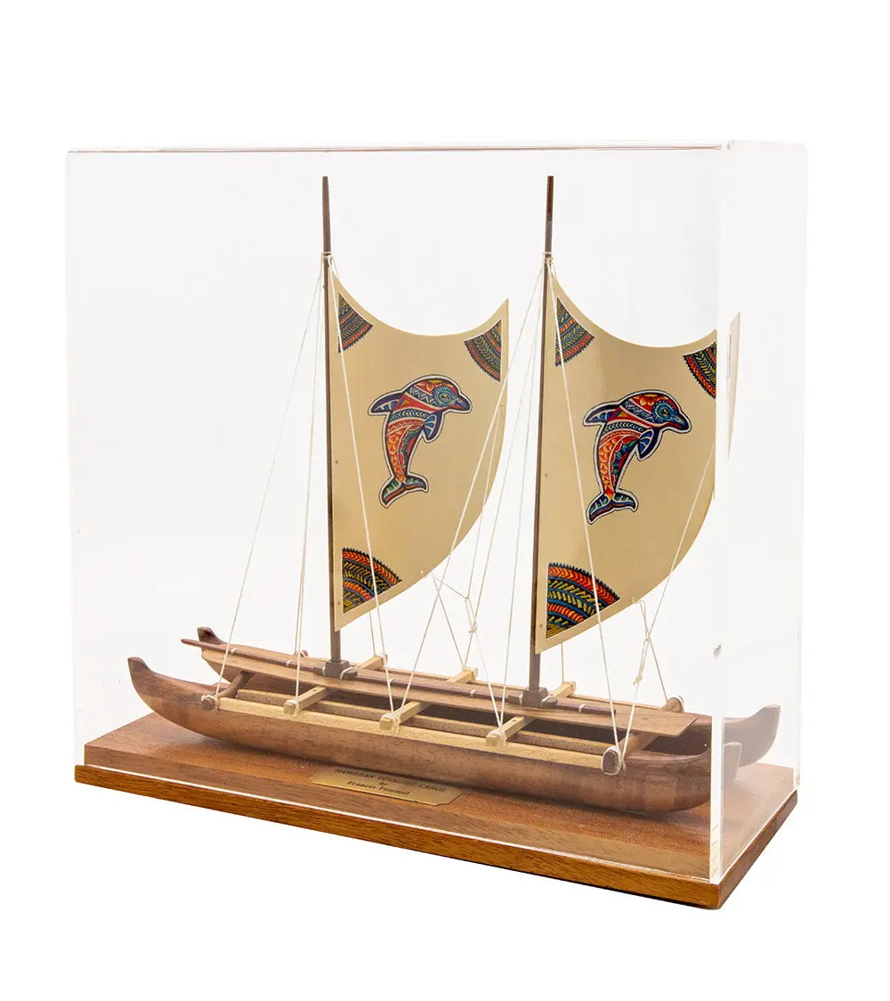 Koa 11.5”L Canoe "Hawaiian Voyage Canoe - Dolphin" By Francis Pimmel 2