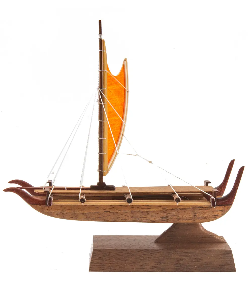 Koa 4.0”L Canoe “Manini Marquesan Double-Hull” By Francis Pimmel 1