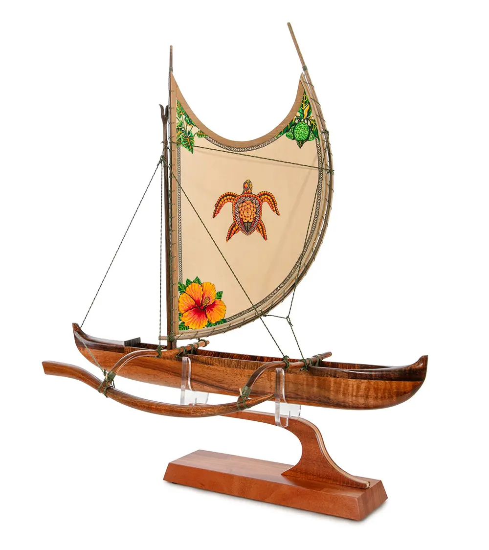 Koa 18" Canoe "Opelu Honu" By Francis Pimmel 1