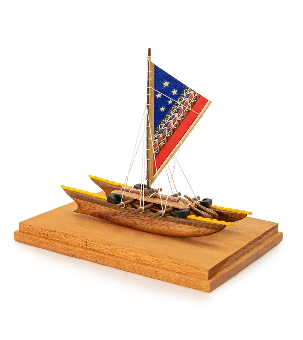 Koa 6”L Canoe “Samoan Double-Hull"  By Francis Pimmel 1