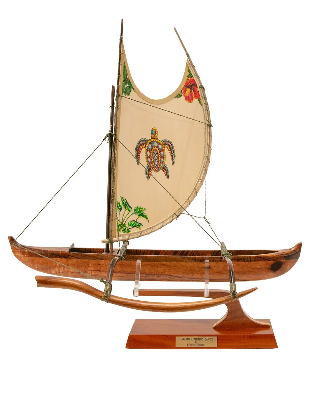 Koa 18" Canoe "Opelu Honu" By Francis Pimmel 2