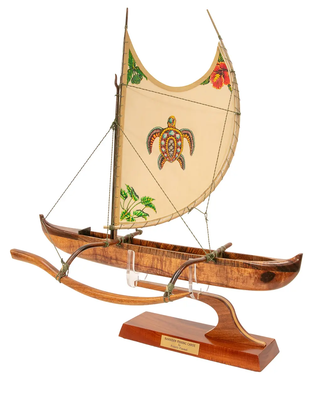 Koa 18" Canoe "Opelu Honu" By Francis Pimmel 1