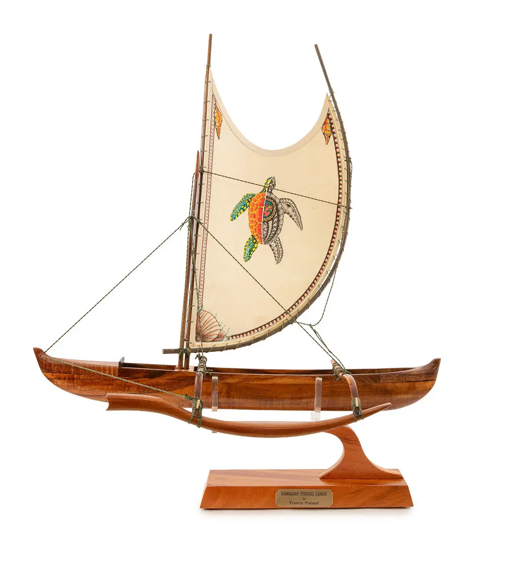 Koa 18" Canoe "Opelu Honu" By Francis Pimmel 2