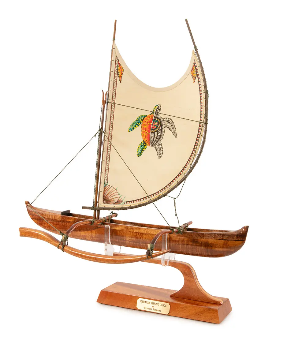Koa 18" Canoe "Opelu Honu" By Francis Pimmel 1