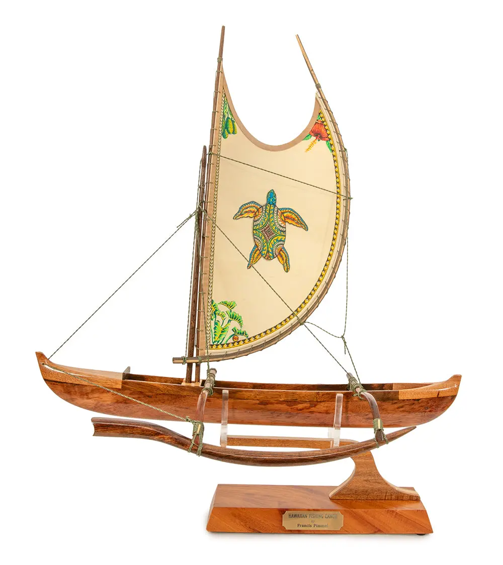 Koa 18" Canoe "Opelu Honu" By Francis Pimmel 2