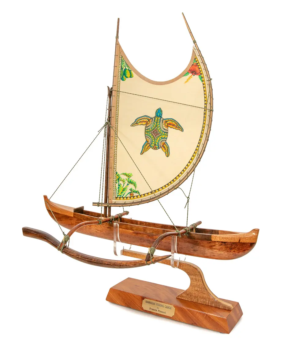 Koa 18" Canoe "Opelu Honu" By Francis Pimmel 1