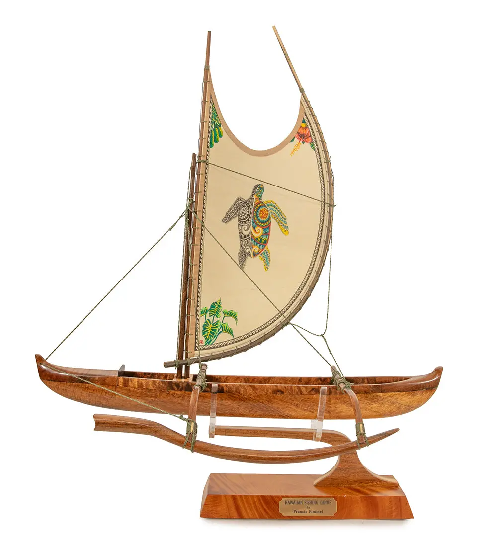 Koa 18" Canoe "Opelu Honu" By Francis Pimmel 2