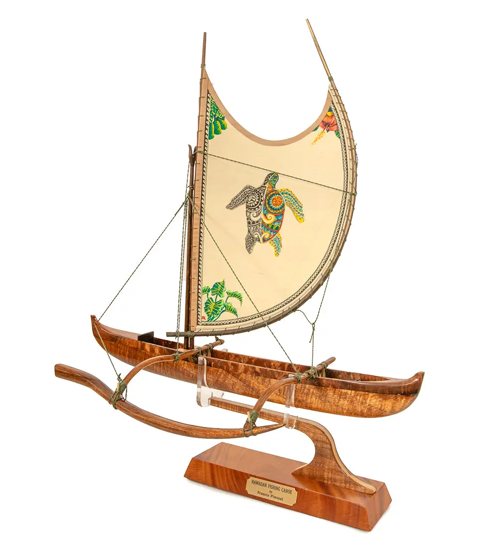 Koa 18" Canoe "Opelu Honu" By Francis Pimmel 1