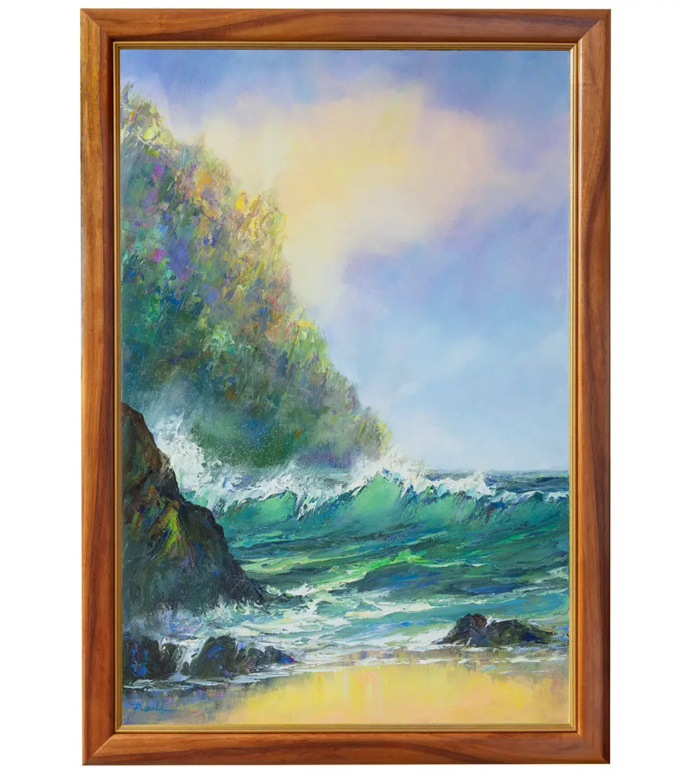 Original Painting "Secluded Beach 07/2023" By Michael Powell 24X36 1
