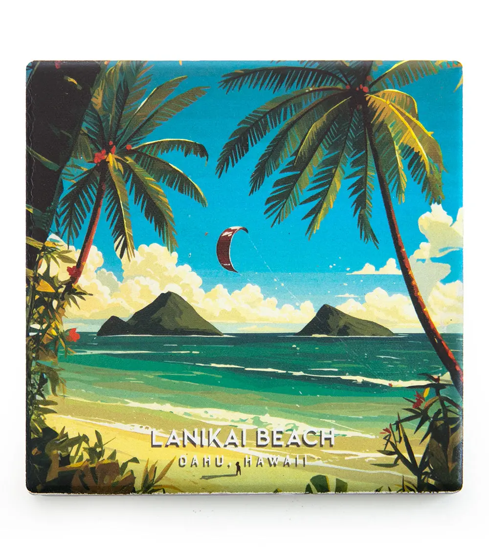 "Lanikai Beach" Travel Art Coaster 1