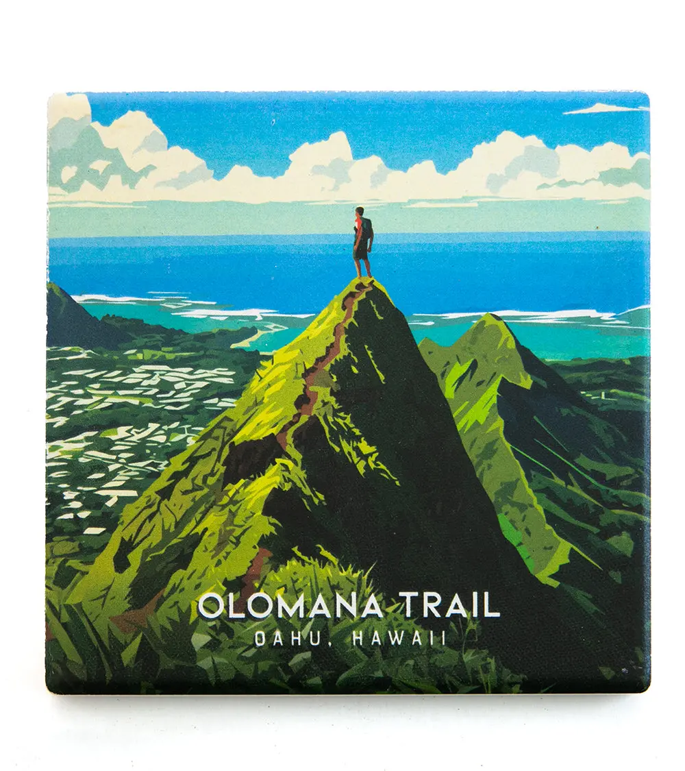 "Olomana Trail" Travel Art Coaster 1