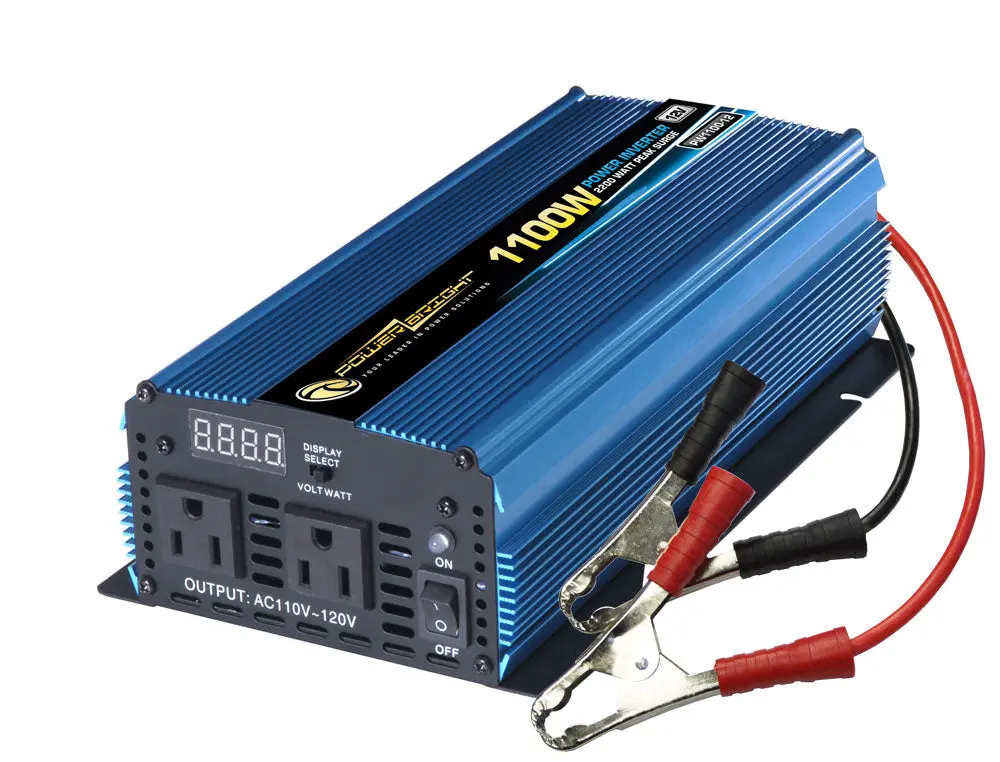 Power Bright Pw1100-12 2200 Peak Watt Inverter - 12V Dc To Ac 1100 Watt Power Inverter 1
