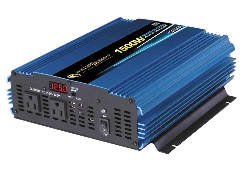 Power Bright Pw1500-12 3000 Peak Watt Inverter - 12V Dc To Ac 1500 Watt Power Inverter 1
