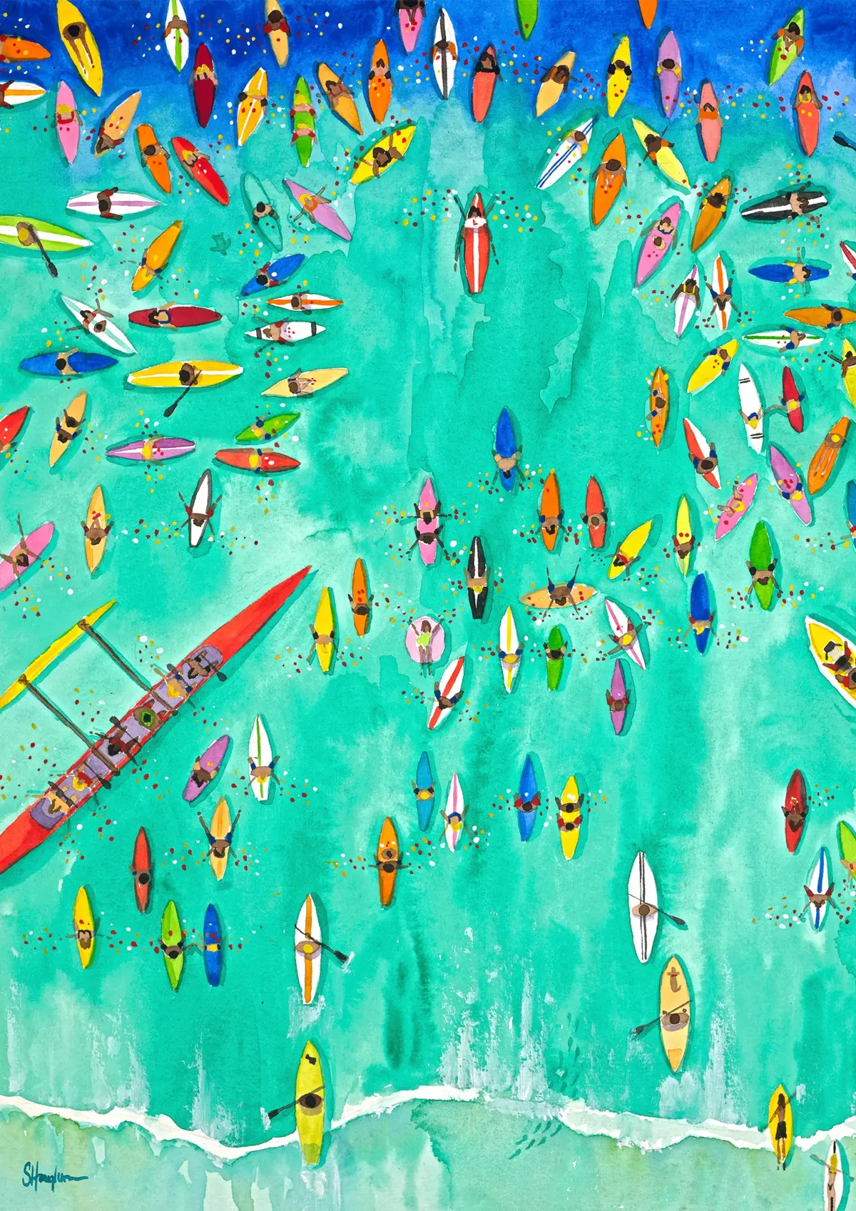 Greeting Card "Paddle Out #24" By Sarah Houglum 1