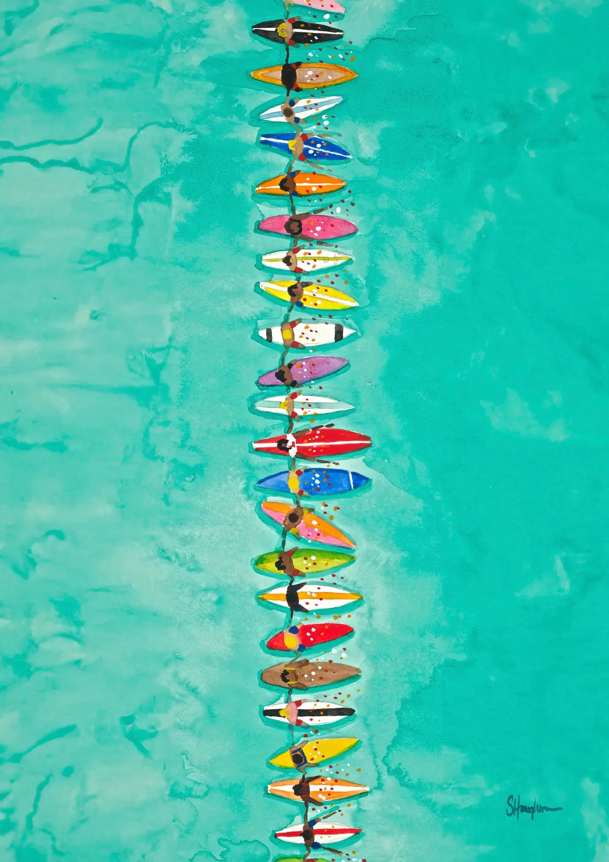 Greeting Card "Paddle Out Line #23" By Sarah Houglum 1