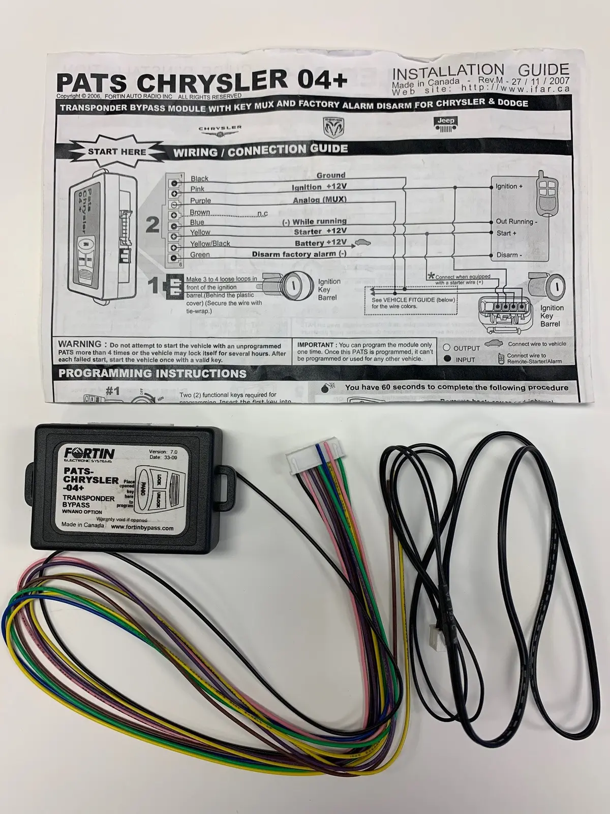 Fortin Pats-Chrysler-04+ - Chrysler Bypass Kit 1