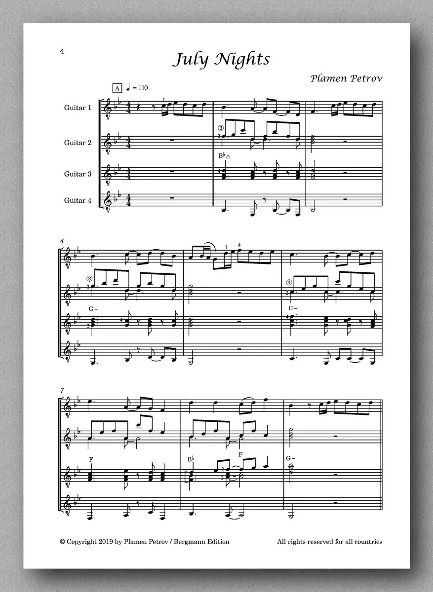 Petrov, July Nights, Guitar Quartet 5 2
