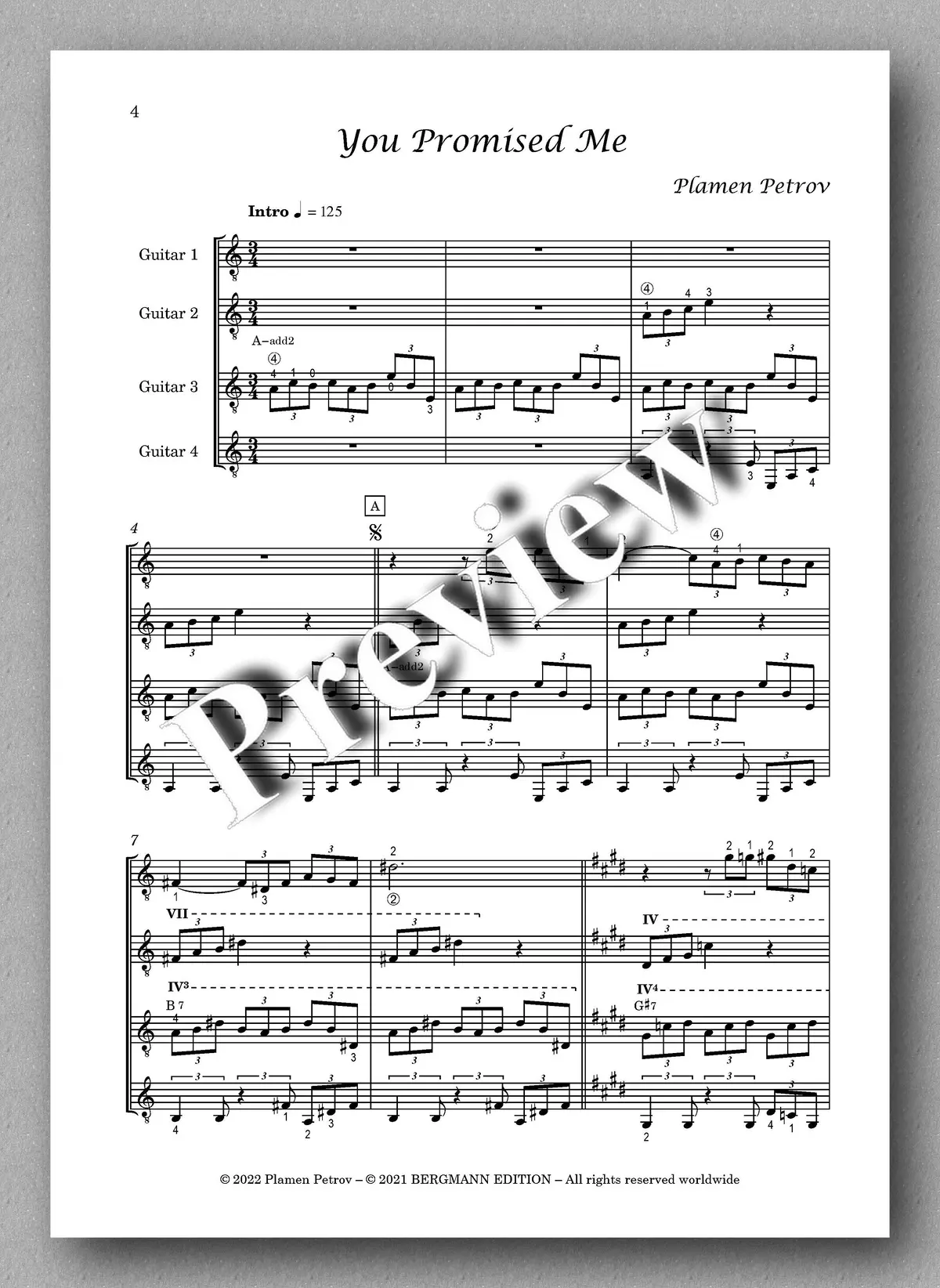 Petrov, You Promised Me, Guitar Quartet 20 2