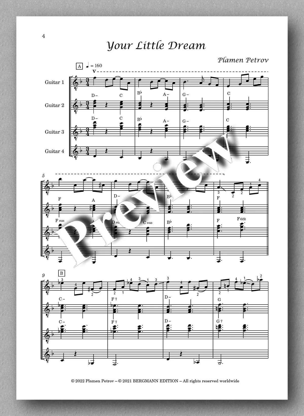 Petrov, Your Little Dream, Guitar Quartet No. 21 2