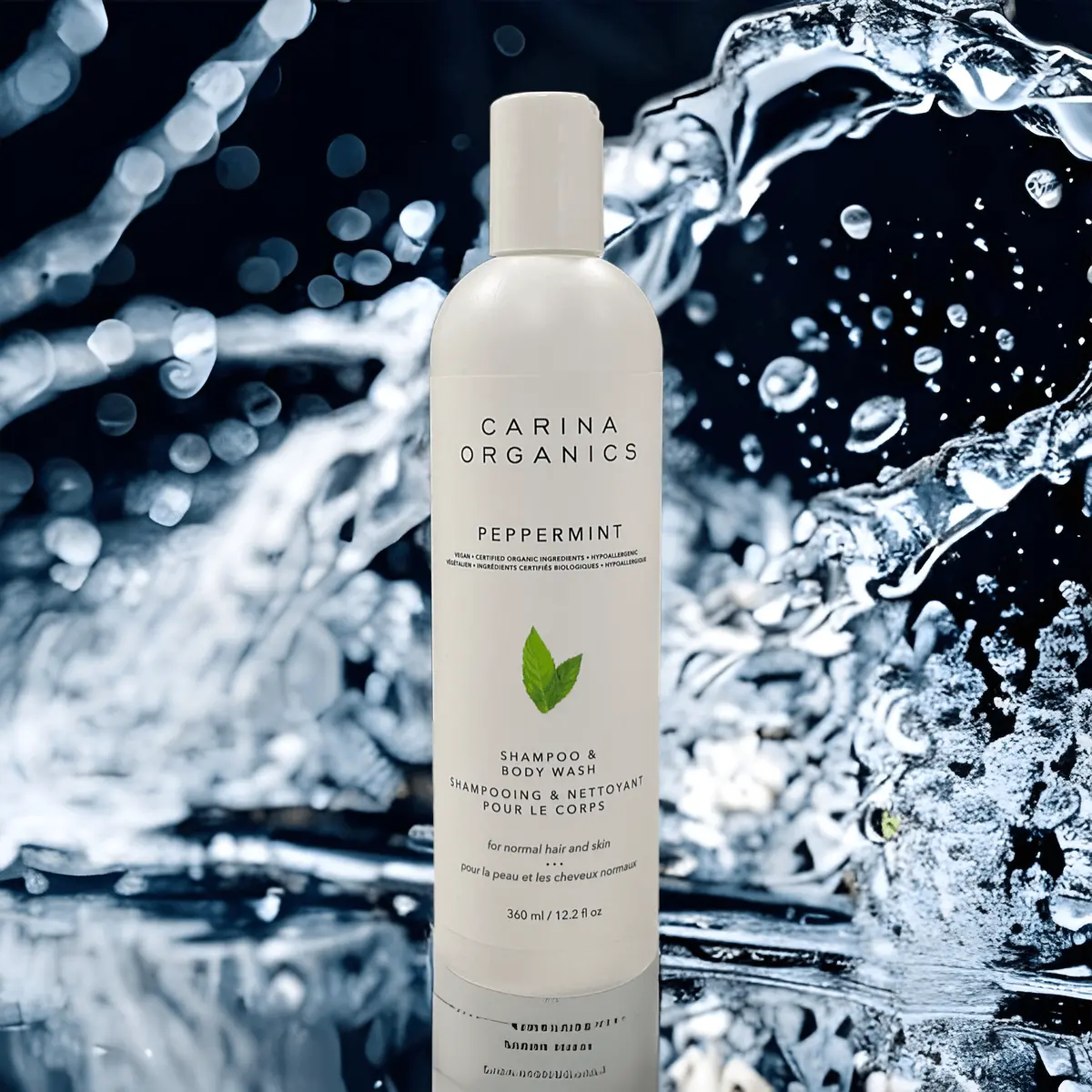 Peppermint Shampoo And Body Wash 360Ml - Carina Organics 1