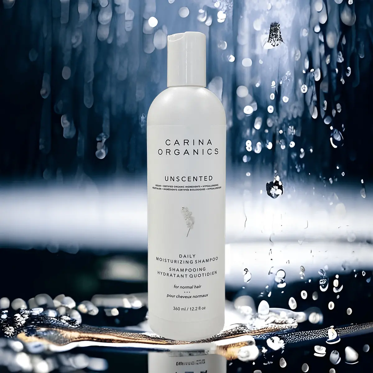 Unscented Daily Moisturising Shampoo 360Ml - Carina Organics 1