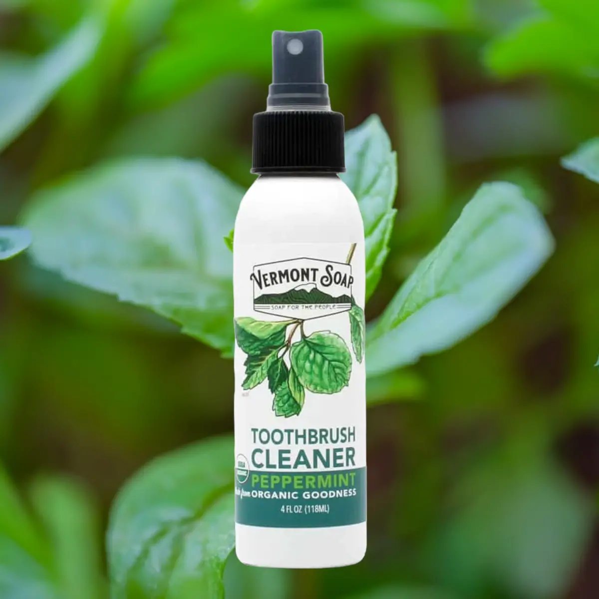 Toothbrush Cleaner 118Ml Spray - Peppermint Vermont Soap 1