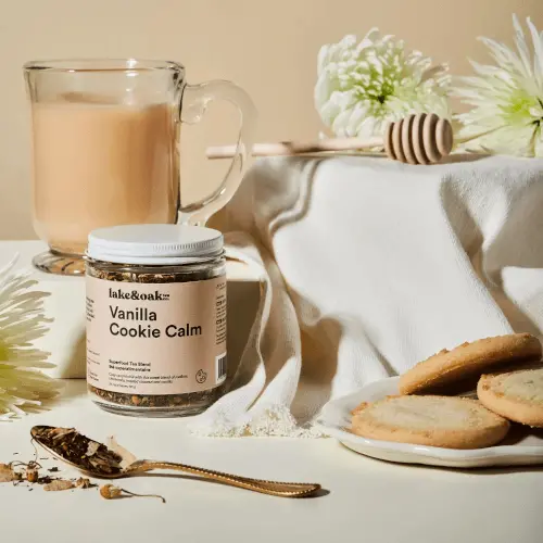 Vanilla Cookie Calm – Organic Superfood Tea Blend (80G) | Lake & Oak Tea 1