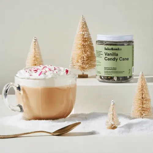 Vanilla Tea Candy Cane – Organic Superfood Tea Blend (80G) | Lake & Oak Tea 1