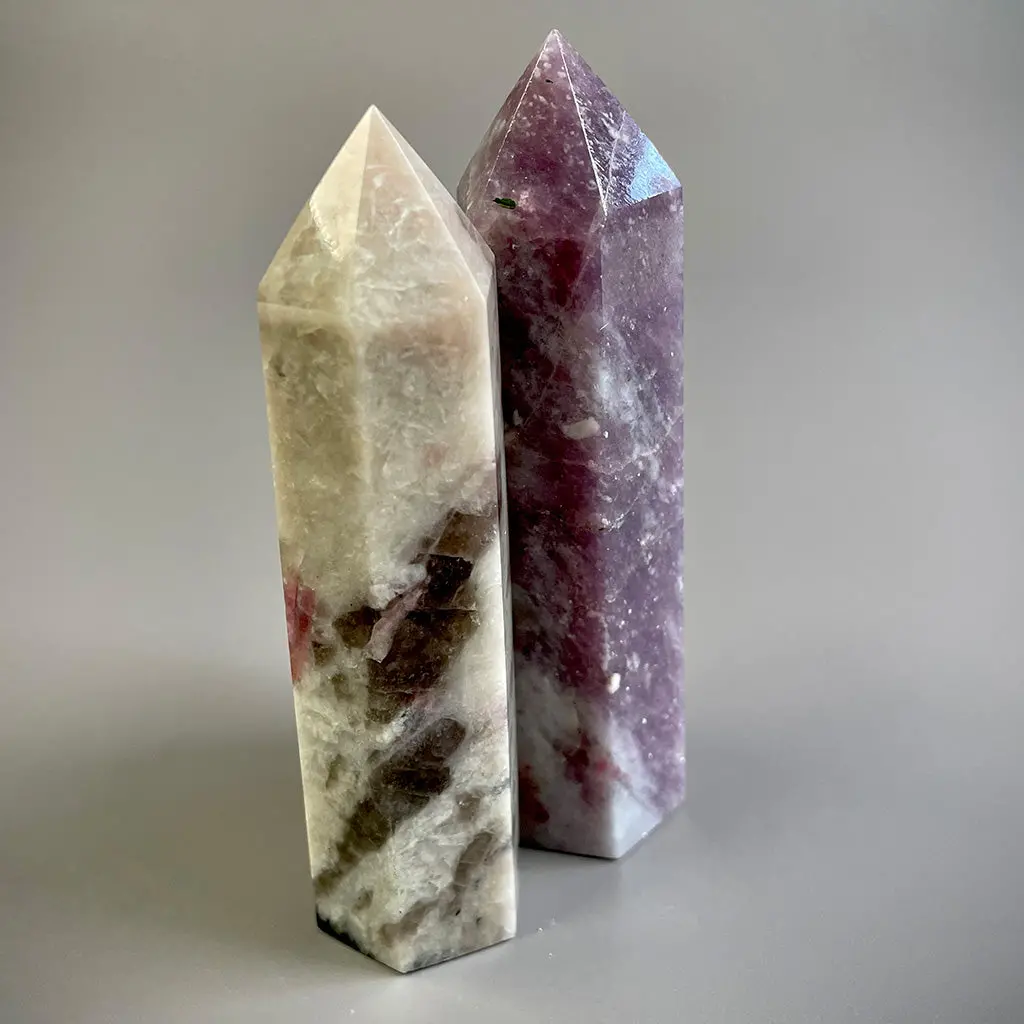 Pink Tourmaline Lepidolite Smoky Quartz Crystal Towers – Ethically Sourced From Madagascar 1