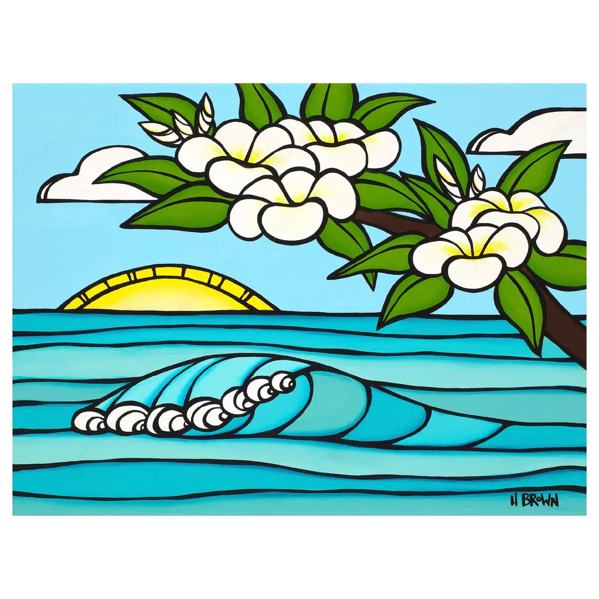 Plumeria Sunrise By Heather Brown -  Limited Edition Giclee 1