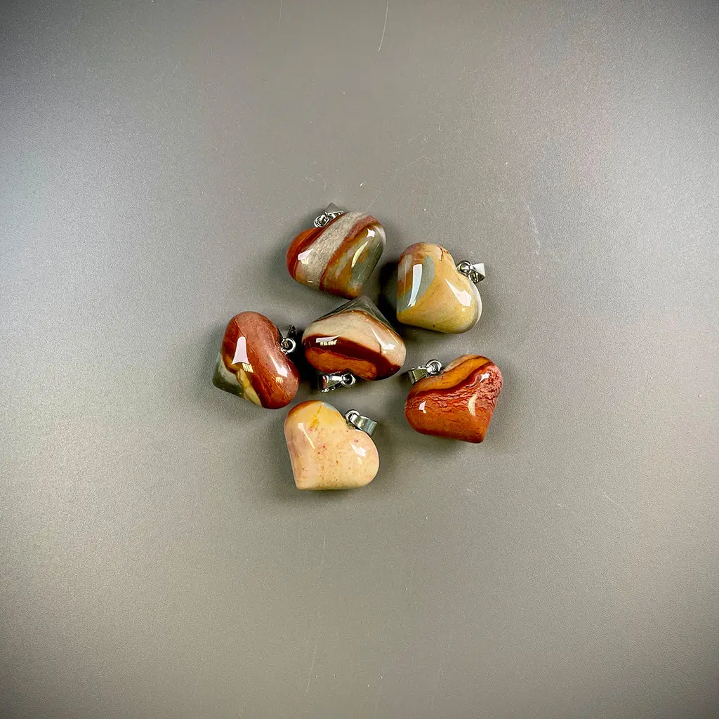 Polychrome Jasper Heart Pendant 2.5Cms 1