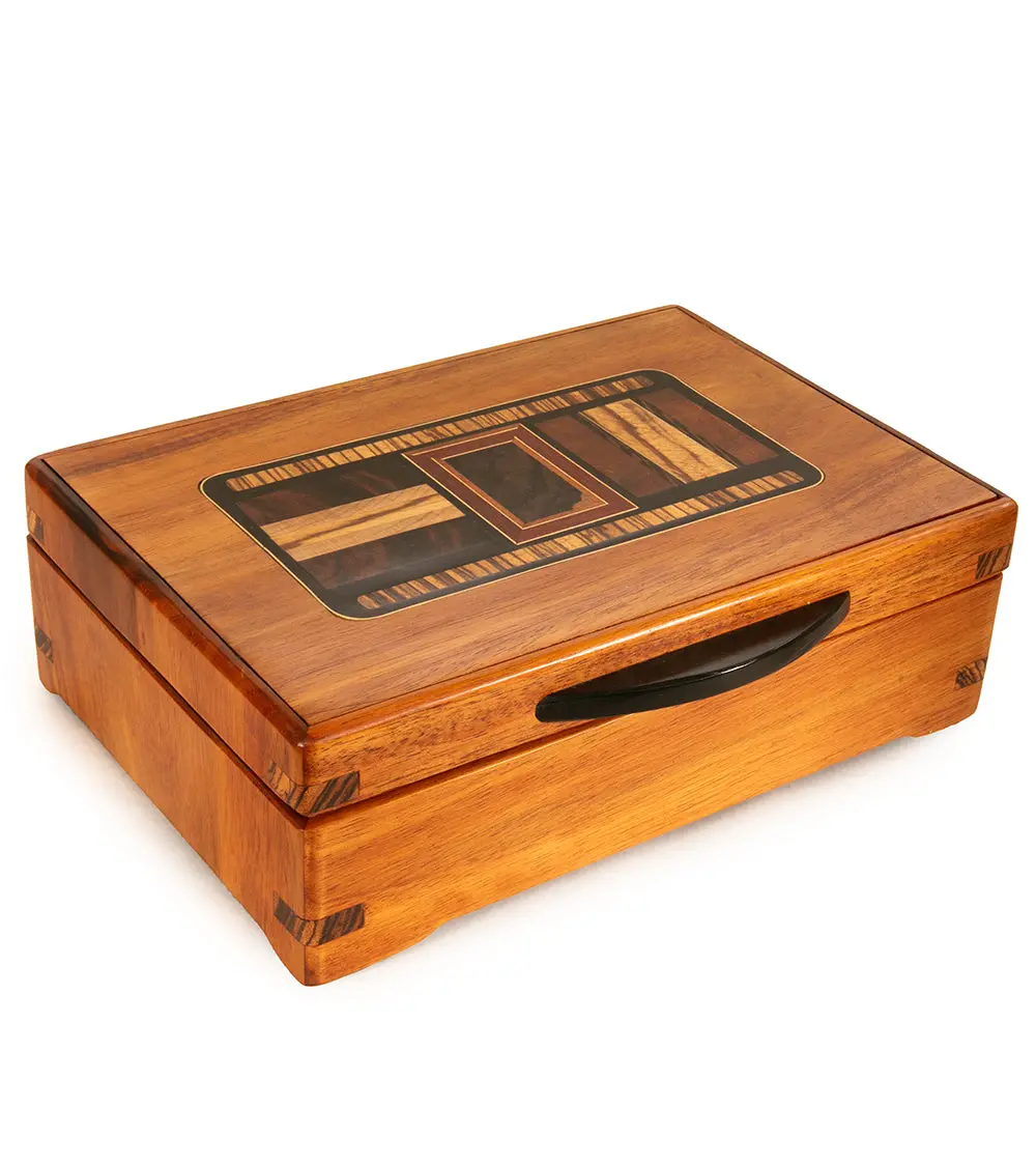 "Expressive" Koa Marquetry Box 1