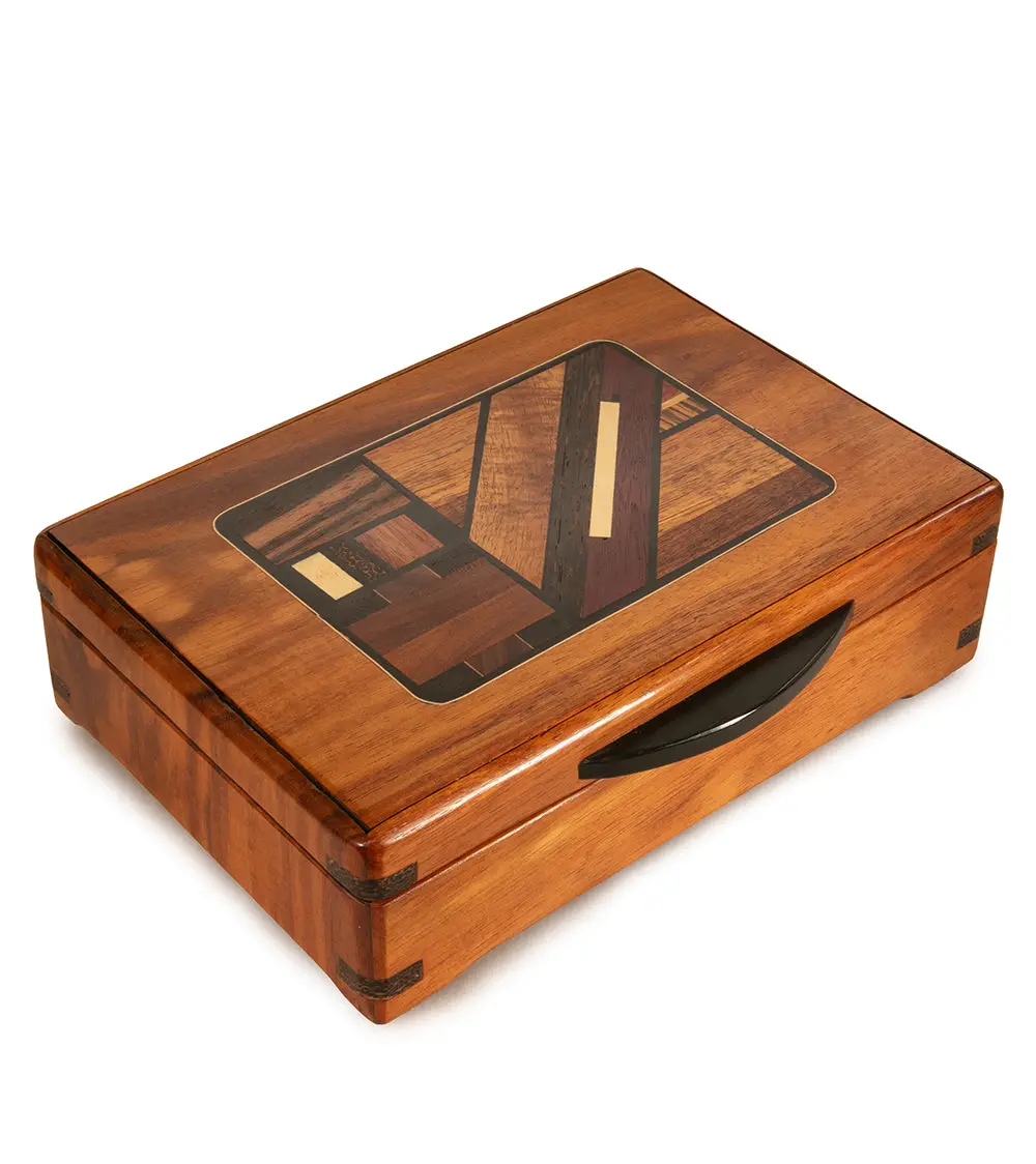 "Spirited" Koa Marquetry Box 1