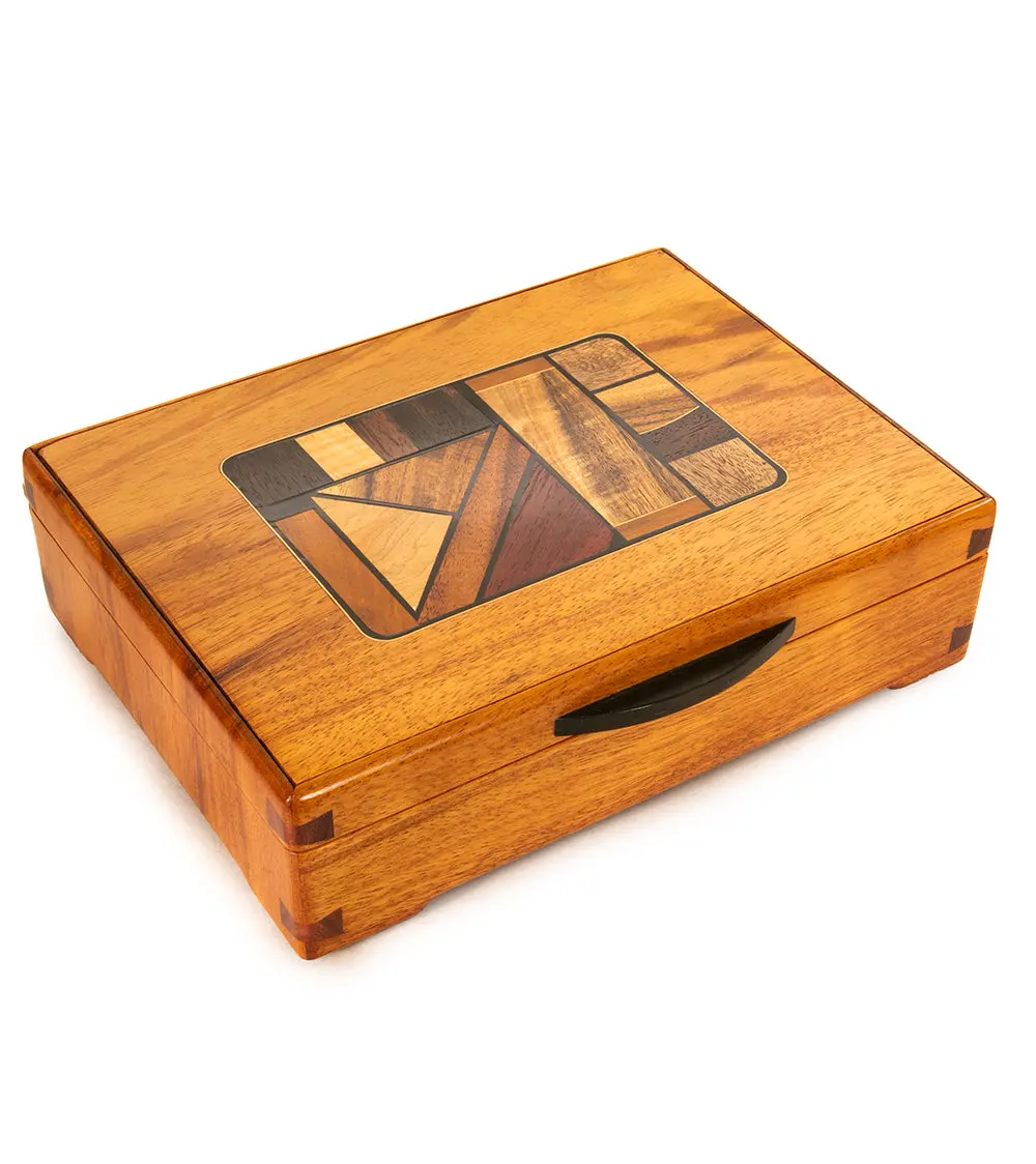 "Free Flow" Koa Marquetry Box 1