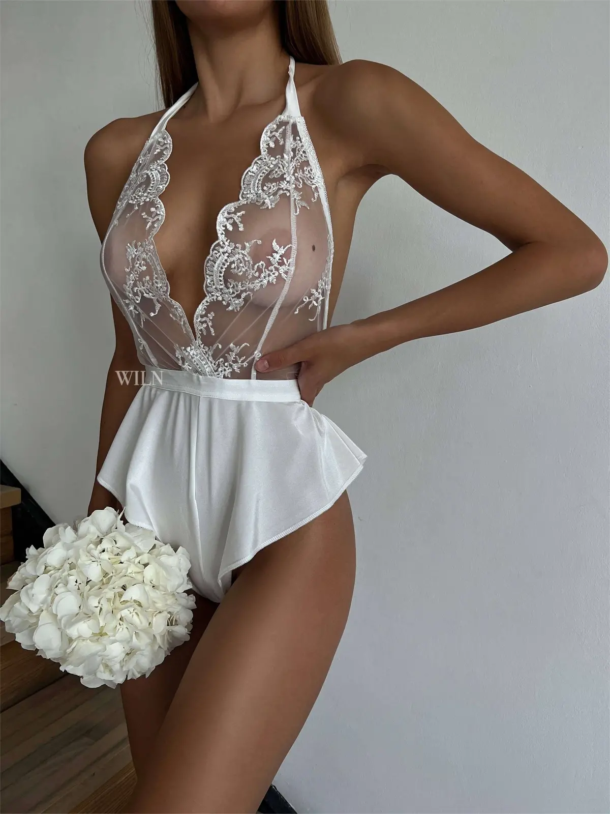 Reserve Lace Playsuit - White 1