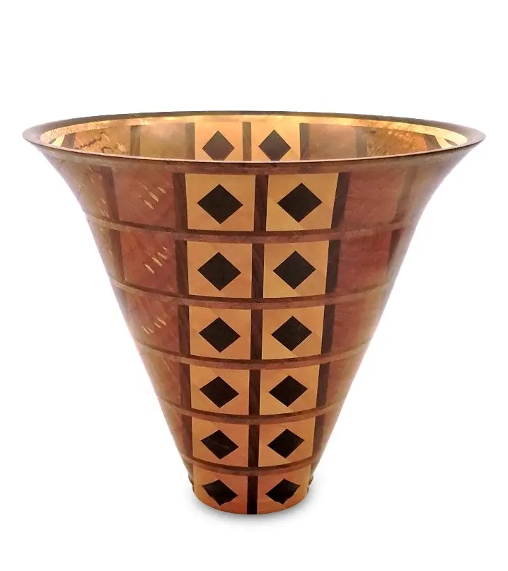 Laminated Koa Wood "Double Diamonds" Vessel By Rob Woodward 1